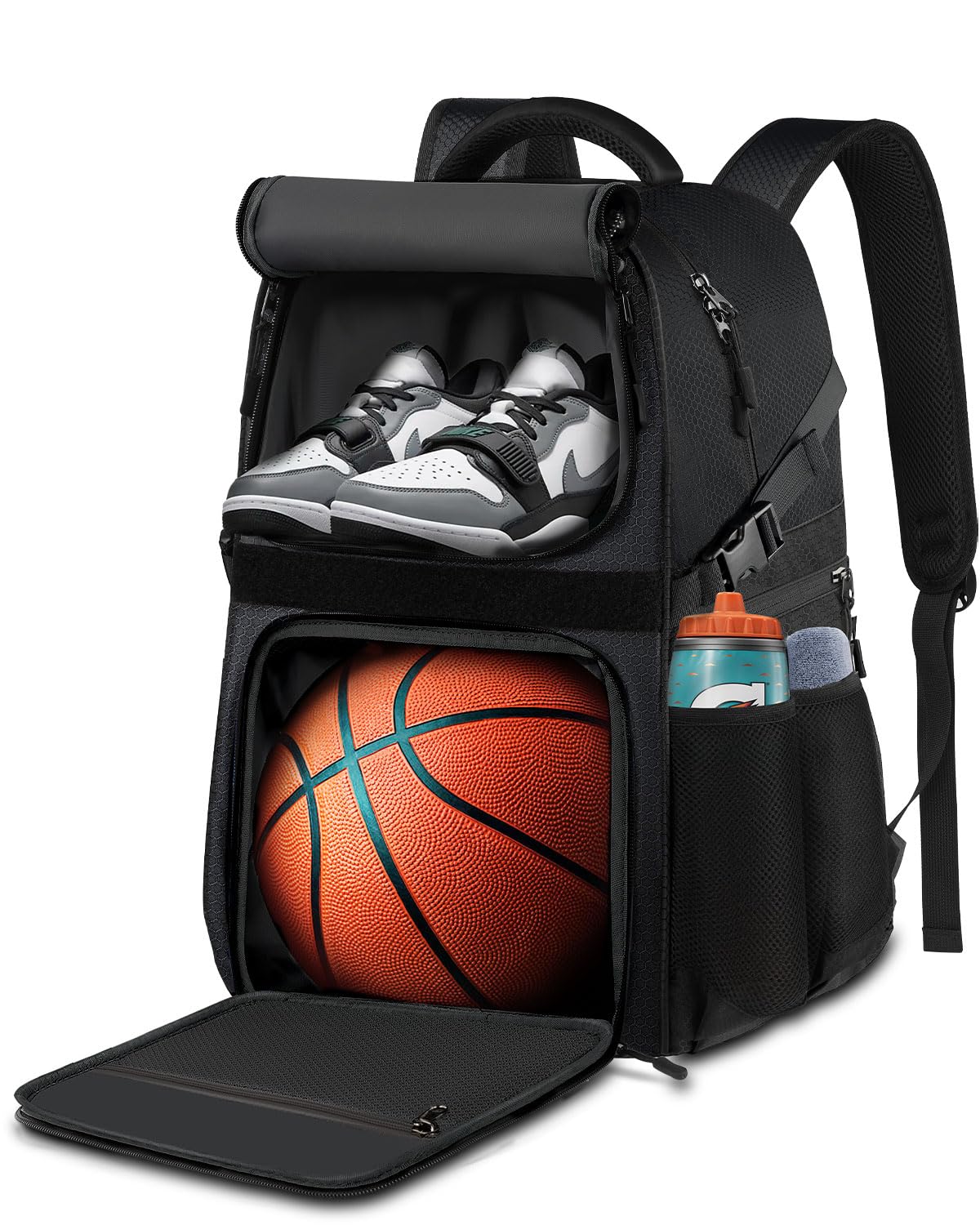 LOINTET Basketball Bag Backpack with Ball Holder Shoes Compartment, Large Basketball Accessories Sports Bag