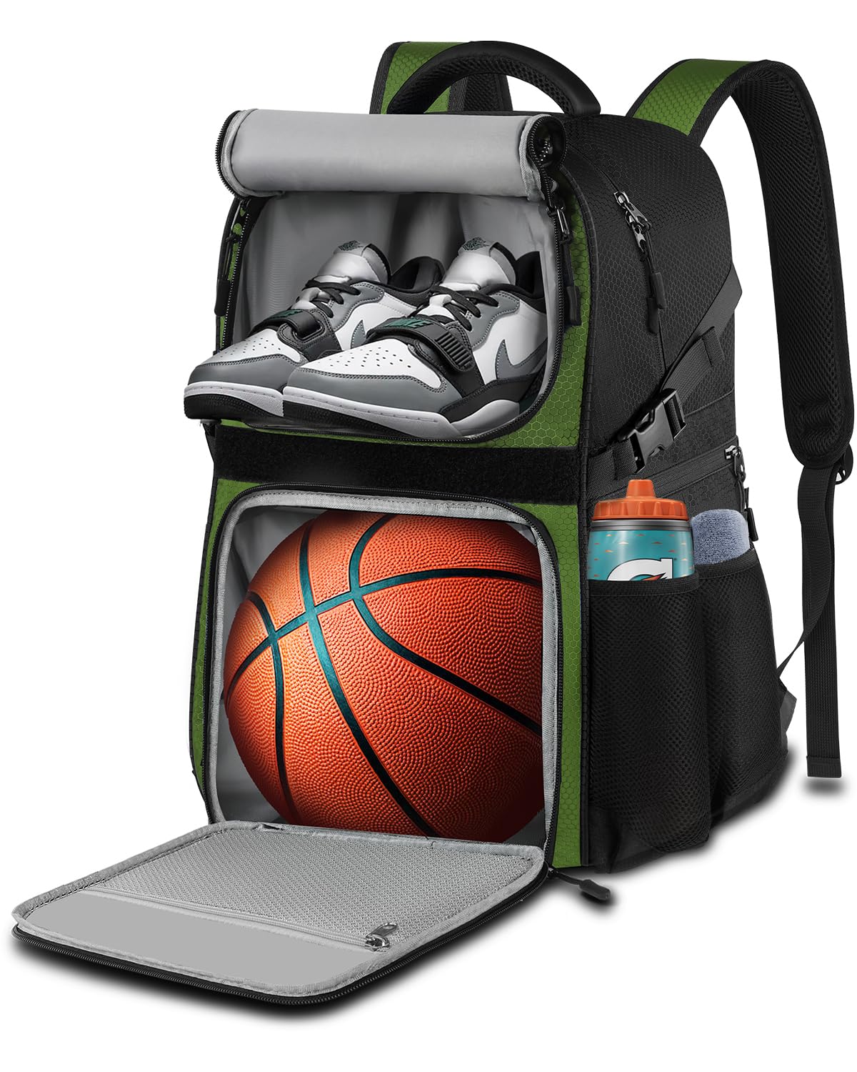LOINTET Basketball Bag Backpack with Ball Holder Shoes Compartment, Large Basketball Accessories Sports Bag
