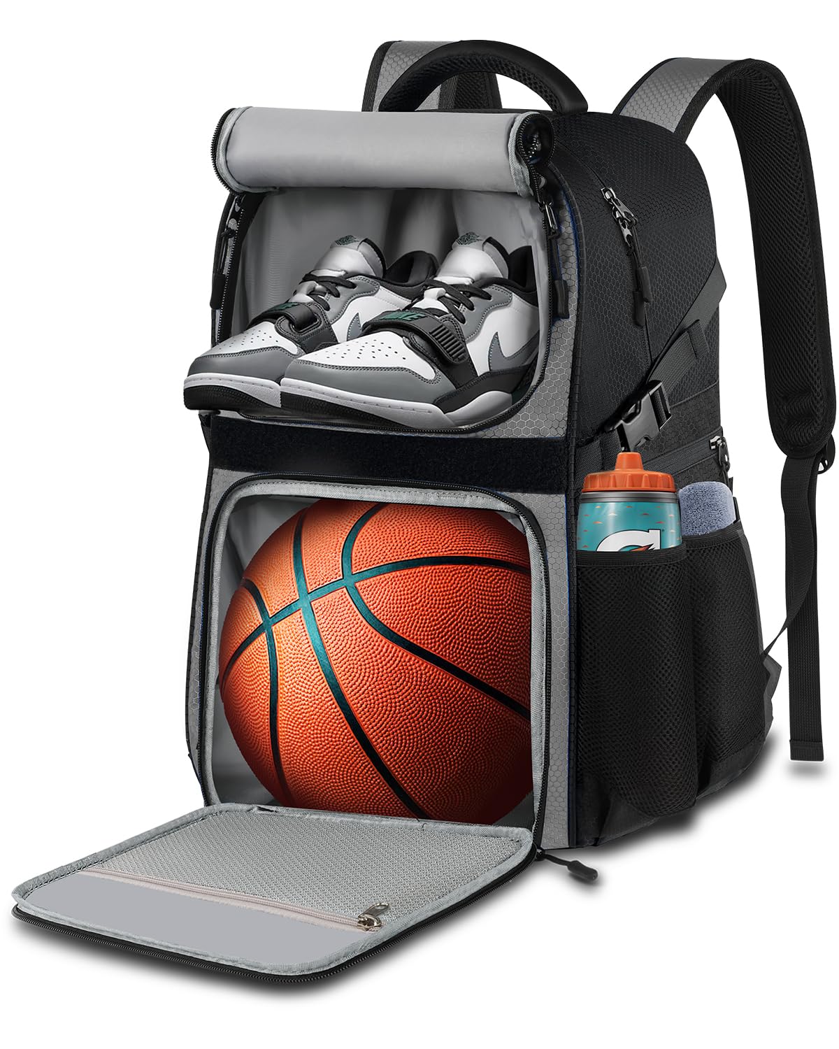 LOINTET Basketball Bag Backpack with Ball Holder Shoes Compartment, Large Basketball Accessories Sports Bag