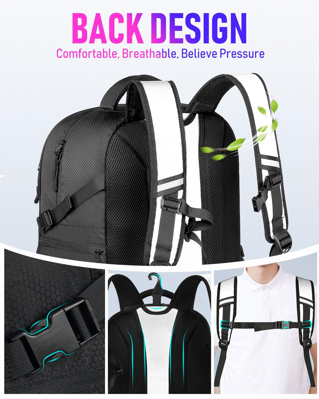 LOINTET Basketball Bag Backpack with Ball Holder Shoes Compartment, Large Basketball Accessories Sports Bag