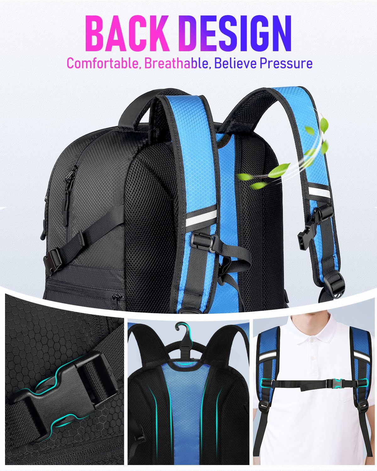 LOINTET Basketball Bag Backpack with Ball Holder Shoes Compartment, Large Basketball Accessories Sports Bag