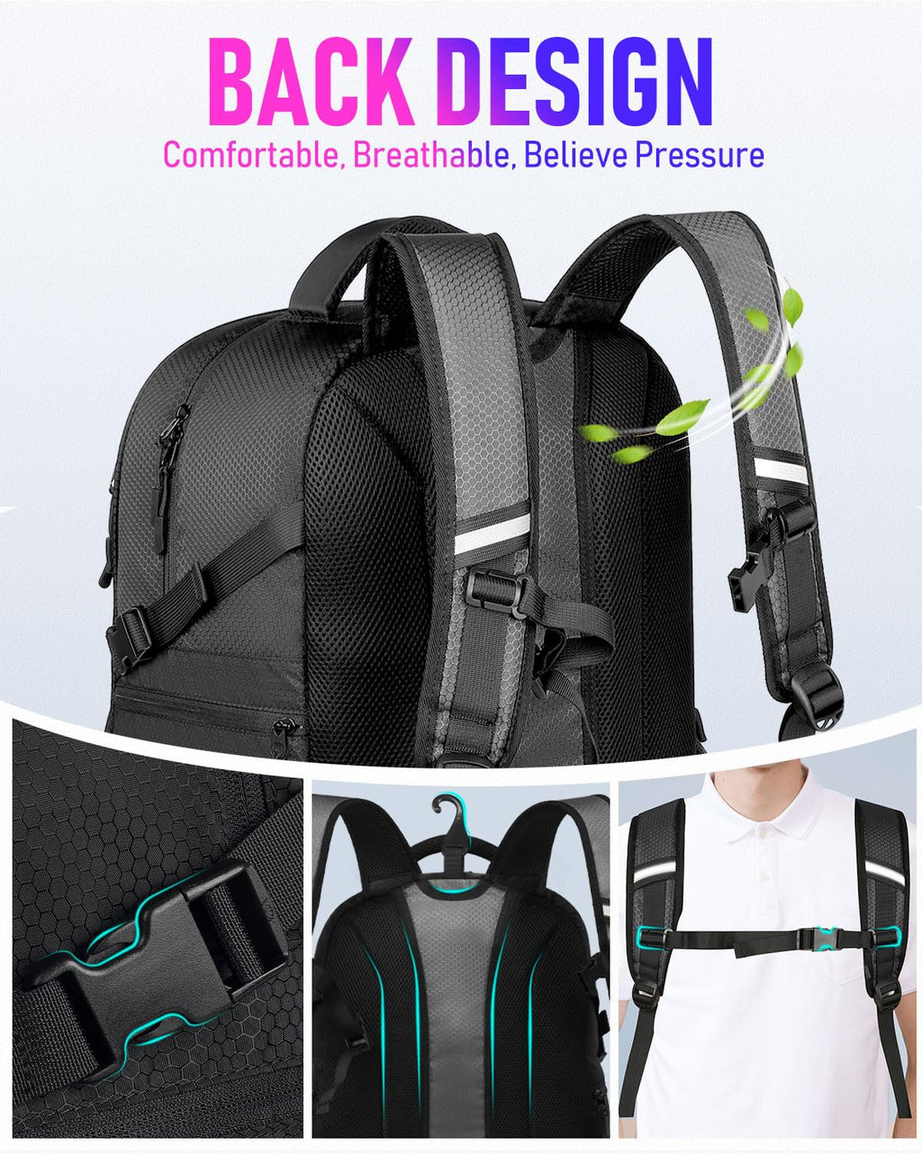 LOINTET Basketball Bag Backpack with Ball Holder Shoes Compartment, Large Basketball Accessories Sports Bag