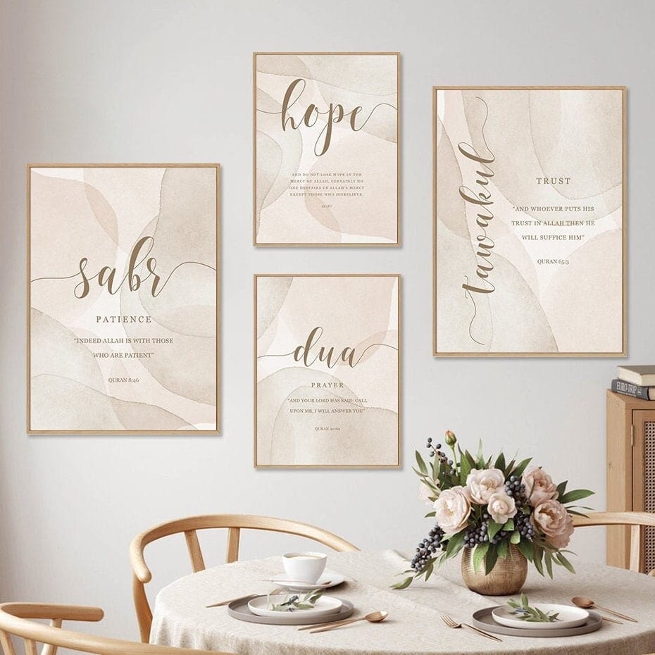 Poster Geduld Hoffnung Dankbarkeit Gebet · Wandbilder Wohnzimmer & Schlafzimmer · Deko Print Bilder · ohne Rahmen